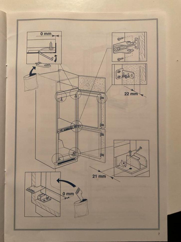 Inbouw Koelkast vries combi IKEA/Whirlpool, Witgoed en Apparatuur, Koelkasten en IJskasten, Gebruikt, Met vriesvak, 200 liter of meer
