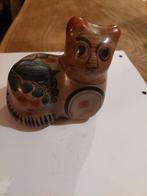 Tonala Aardewerk Kat - Handgeschilderd Mexico, Ophalen, Gebruikt, Overige materialen, Dierenbeeld