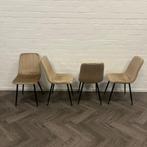 4 Fluwelen Eetkamerstoelen, Huis en Inrichting, Stoelen, Metaal, Overige kleuren, Ophalen of Verzenden, Zo goed als nieuw