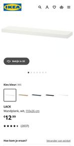 Lack plank ikea met onzichtbare ophanging, Ophalen of Verzenden, Zo goed als nieuw