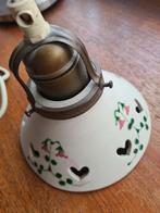 Vintage zweeds keramisch hang lampje, bloem, hartjes, Ophalen of Verzenden