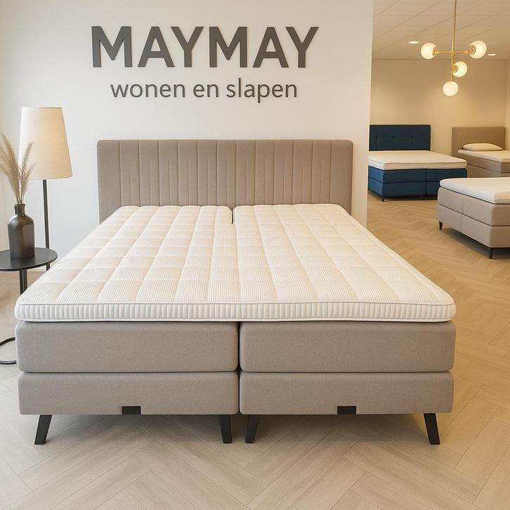 Boxspring Elektrisch 180x200 Beige Direct leverbaar E-7215, Huis en Inrichting, Slaapkamer | Boxsprings, Nieuw, 180 cm, 200 cm