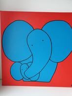 Schilderijen olifant en nijlpaard, Ophalen of Verzenden, Gebruikt, Wanddecoratie