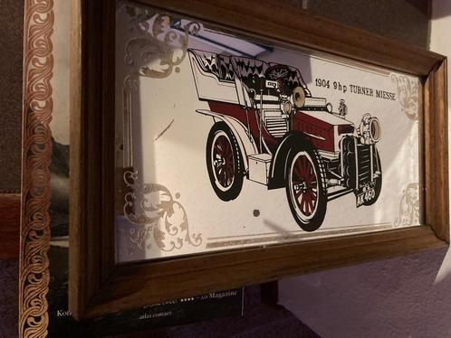 Man cave Reclamespiegel met lijst auto Turner Miesse 1904, Verzamelen, Merken en Reclamevoorwerpen, Gebruikt, Reclamebord, Ophalen of Verzenden