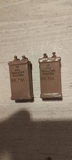2 Russische MKV Tinfolie Caps 0,50uF-260V, Ophalen of Verzenden, Gebruikt, Overige typen, Overige merken