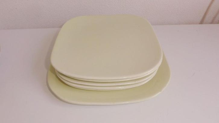 Gebakstel, serveerbord en 5 bordjes Gien France Duchesse, Antiek en Kunst, Antiek | Servies compleet, Ophalen of Verzenden