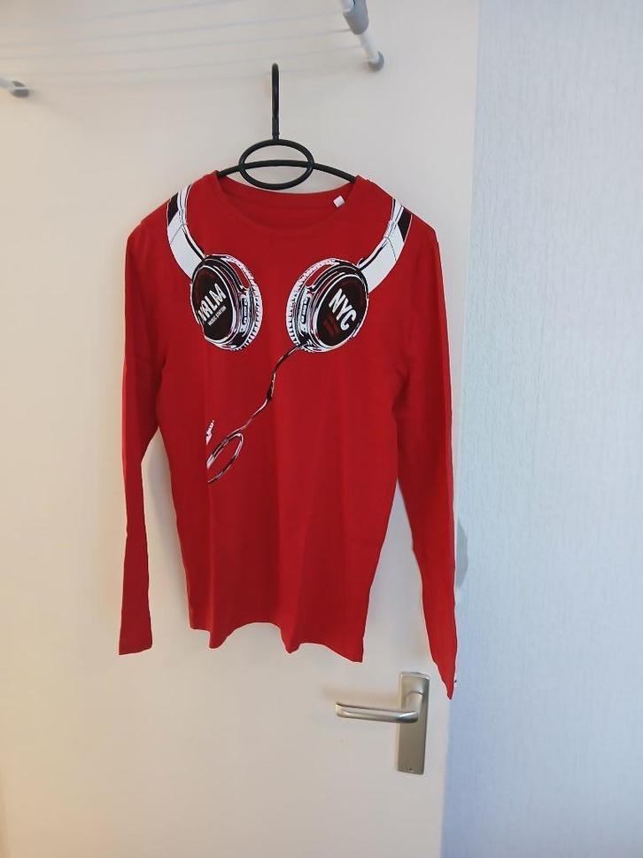 langarm truitje rode met koptelefoon 158/164, Kinderen en Baby's, Kinderkleding | Maat 158, Zo goed als nieuw, Jongen, Trui of Vest