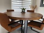 Eettafel mangohout 150x150, Huis en Inrichting, Tafels | Eettafels, 150 tot 200 cm, 100 tot 150 cm, Rond, Gebruikt