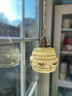 Vintage Antiek hanglampje glas en messing/koper art deco, Ophalen of Verzenden