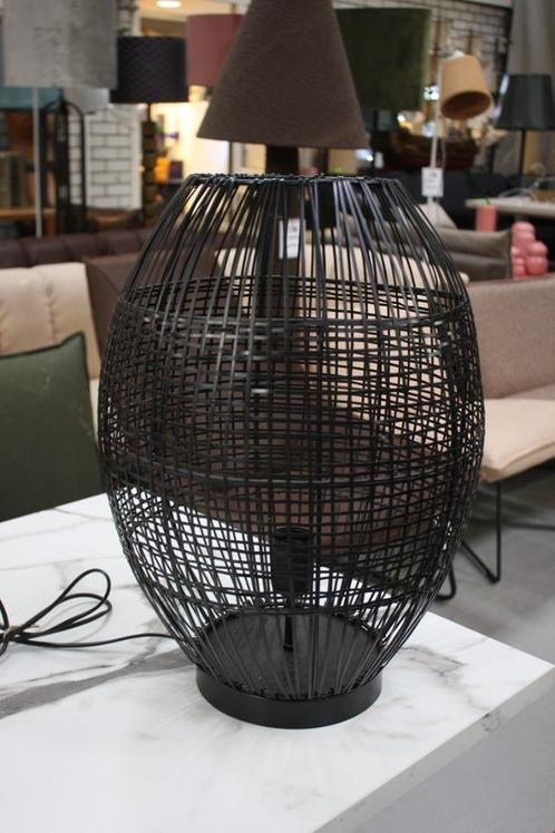 Zwarte open ronde metalen tafellamp KOBINA Light & Living, Huis en Inrichting, Lampen | Tafellampen, Zo goed als nieuw, Minder dan 50 cm