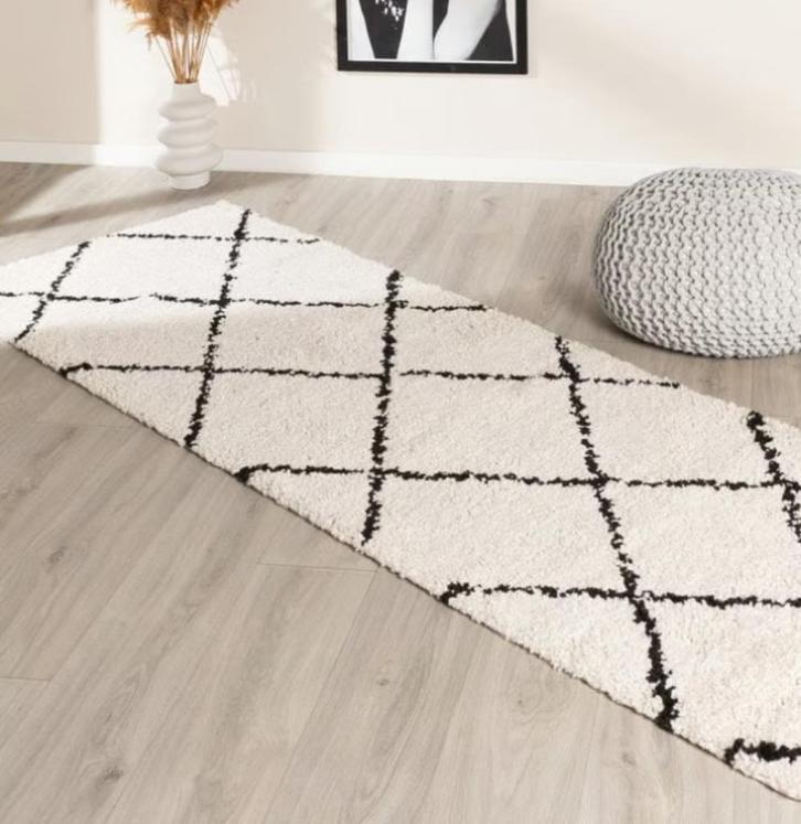 Fraai hoogpolige loper (80 x 500) met anti slip mat (Volero), Huis en Inrichting, Stoffering | Tapijten en Kleden, Zo goed als nieuw