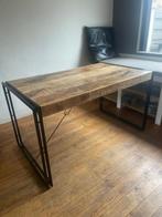 Eettafel, 140 x 80 Industrieel, hout metaal, Huis en Inrichting, Tafels | Sidetables, 100 tot 150 cm, Ophalen of Verzenden, Zo goed als nieuw