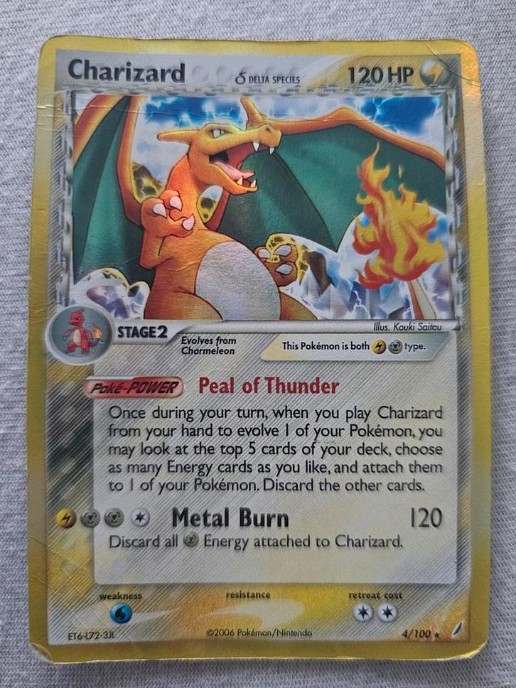 Charizard δ Delta Species - EX Crystal Guardians (Played), Hobby en Vrije tijd, Verzamelkaartspellen | Pokémon, Gebruikt, Losse kaart