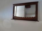 Retro/antieke spiegel met eikenhouten lijst., 50 tot 100 cm, Minder dan 100 cm, Rechthoekig, Ophalen of Verzenden