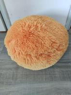 Fluffy okergele ronde sier- / decoratie kussen, Ophalen of Verzenden, Zo goed als nieuw, Geel, Rond