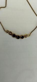 14 karaat Massief gouden halsketting met granaat stenen, Sieraden, Tassen en Uiterlijk, Ophalen of Verzenden, Zo goed als nieuw