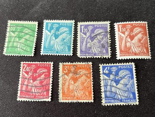 1944 Frankrijk Iris Yvert 649 tm 652 en 654 tm 656 gebruikt, Postzegels en Munten, Postzegels | Europa | Frankrijk, Gestempeld