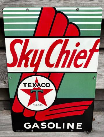 Texaco Sky Chief Emaille Reclamebord in goede staat beschikbaar voor biedingen