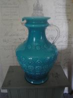 italiaanse vintage  blauwen glazen vaas 1960, Antiek en Kunst, Antiek | Vazen, Ophalen of Verzenden
