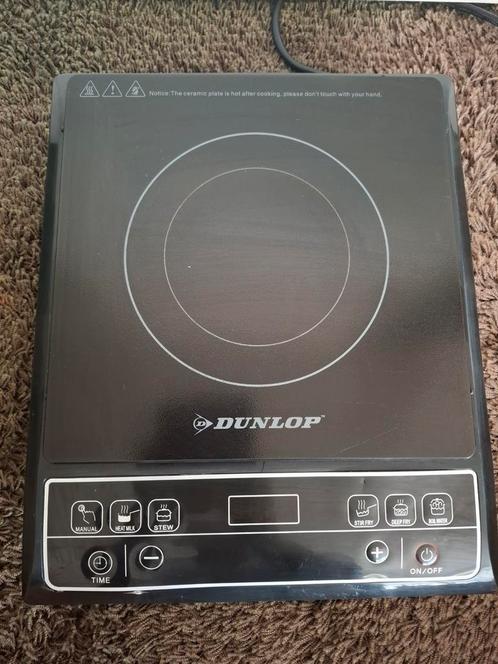DUNLOP inductie kookplaat – 1600W – 6 warmteinstellingen, Witgoed en Apparatuur, Kookplaten, Gebruikt, Vrijstaand, Inductie, 3 kookzones of minder
