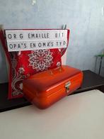 👌i.o.s. deze in terra kleur EMAILLE broodtrommel 😯4 foto's, Ophalen of Verzenden