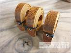 Set leren plankdragers vortex / bruin / beige gemeleerd, Info@hout-art.nl, Nieuw, Ophalen of Verzenden, Hoeves 3