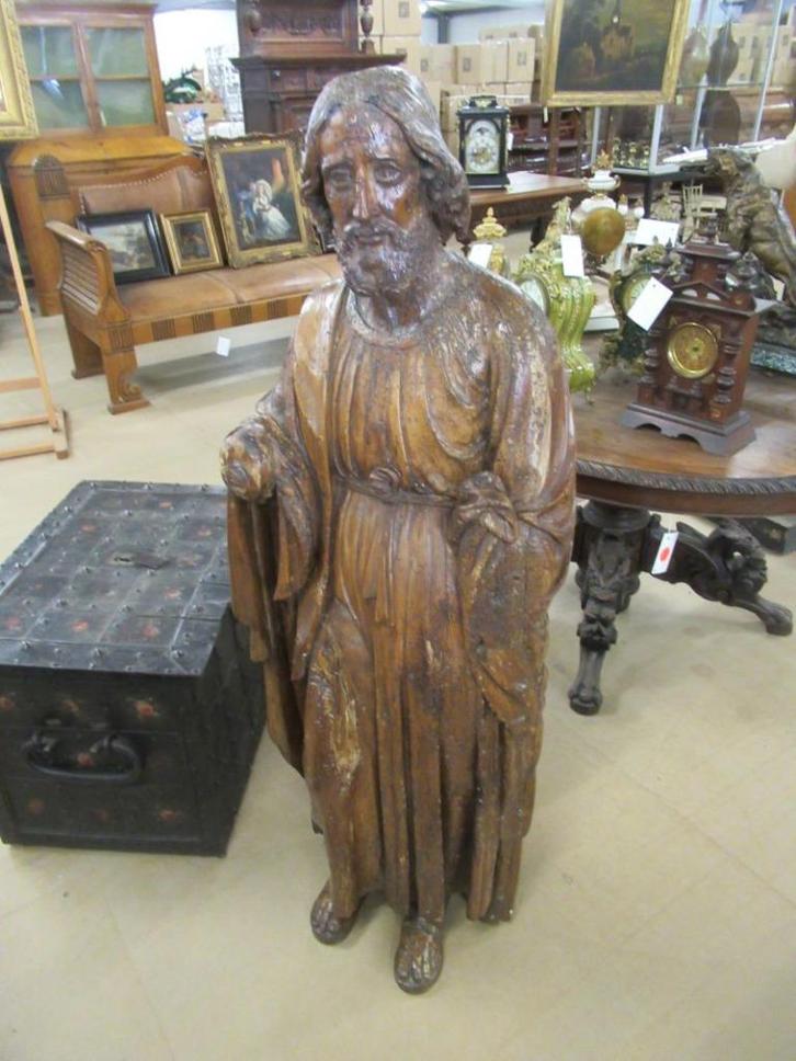 Oer 11373 groot 17e/18e eeuws houten heiligen beeld, Antiek en Kunst, Antiek | Religie, Ophalen