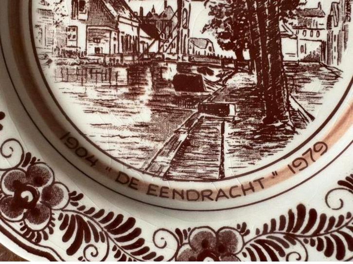 Herdenkingsbord Den Hoorn - De Eendracht, Antiek en Kunst, Antiek | Wandborden en Tegels, Ophalen of Verzenden
