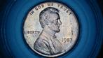 1987 Lincoln cent met die crack in het haar, Ophalen of Verzenden, Noord-Amerika, Losse munt
