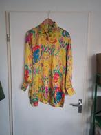 Vintage Escada Zijde Blouse - Monroe Print 40, Maat 38/40 (M), Geel, Escada, Ophalen of Verzenden