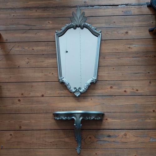 Lucky Vintage zilveren barok spiegel met console Geratal, Huis en Inrichting, Woonaccessoires | Spiegels, Minder dan 50 cm, Minder dan 100 cm