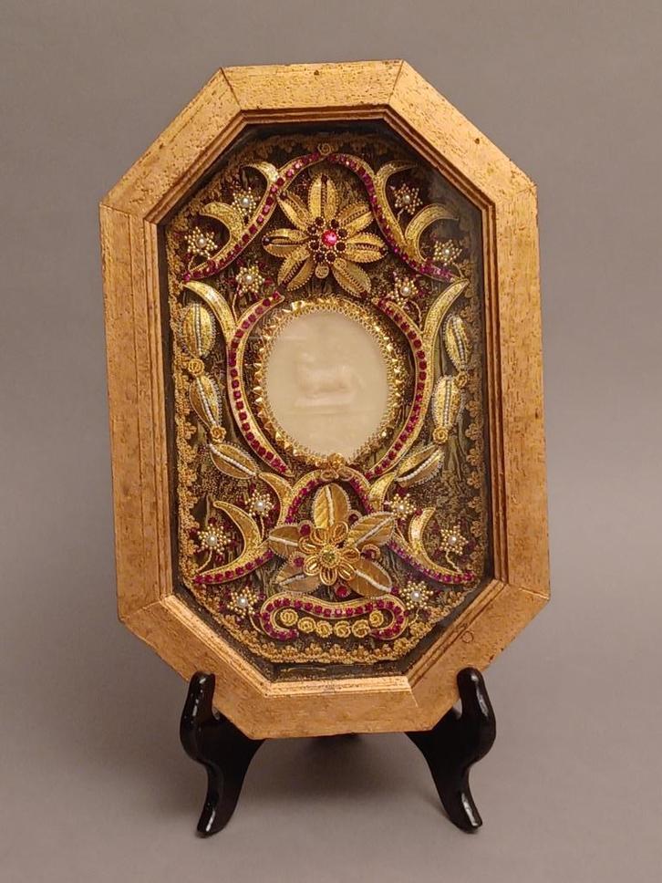 Agnus Dei Lamgods Paus Leo XIII 1903 wassenzegel, Antiek en Kunst, Antiek | Religie, Ophalen of Verzenden