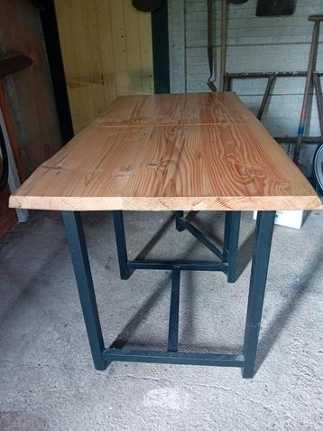  Zelf gemaakte uitklapbaren Massieve houten tafel 
