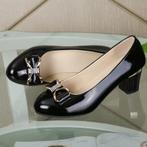 Zwarte lak pumps met strikje / dames vrouwen glimmende bling, Verzenden, Nieuw, Zwart, Pumps