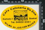 Sticker: Cafe Cafetaria De Zon - Boekel (1), Verzamelen, Stickers, Ophalen of Verzenden