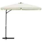 Parasol met stalen paal 300 cm zandwit gratis bezorgd, Ophalen of Verzenden, Nieuw, 3 tot 4 meter, Zweefparasol