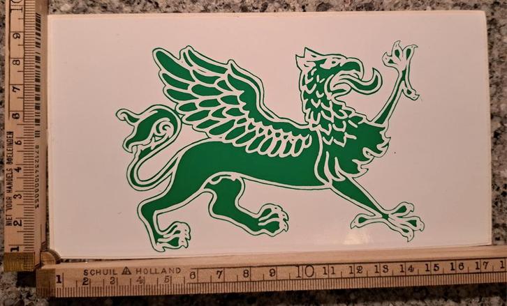 Vintage sticker Chineese groene draak autosticker, Verzamelen, Stickers, Zo goed als nieuw, Ophalen of Verzenden