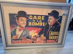 Poster Opgepast Voor de Bom - Laurel and Hardy - 1950s, Met lijst, Gebruikt, A1 t/m A3, Film en Tv
