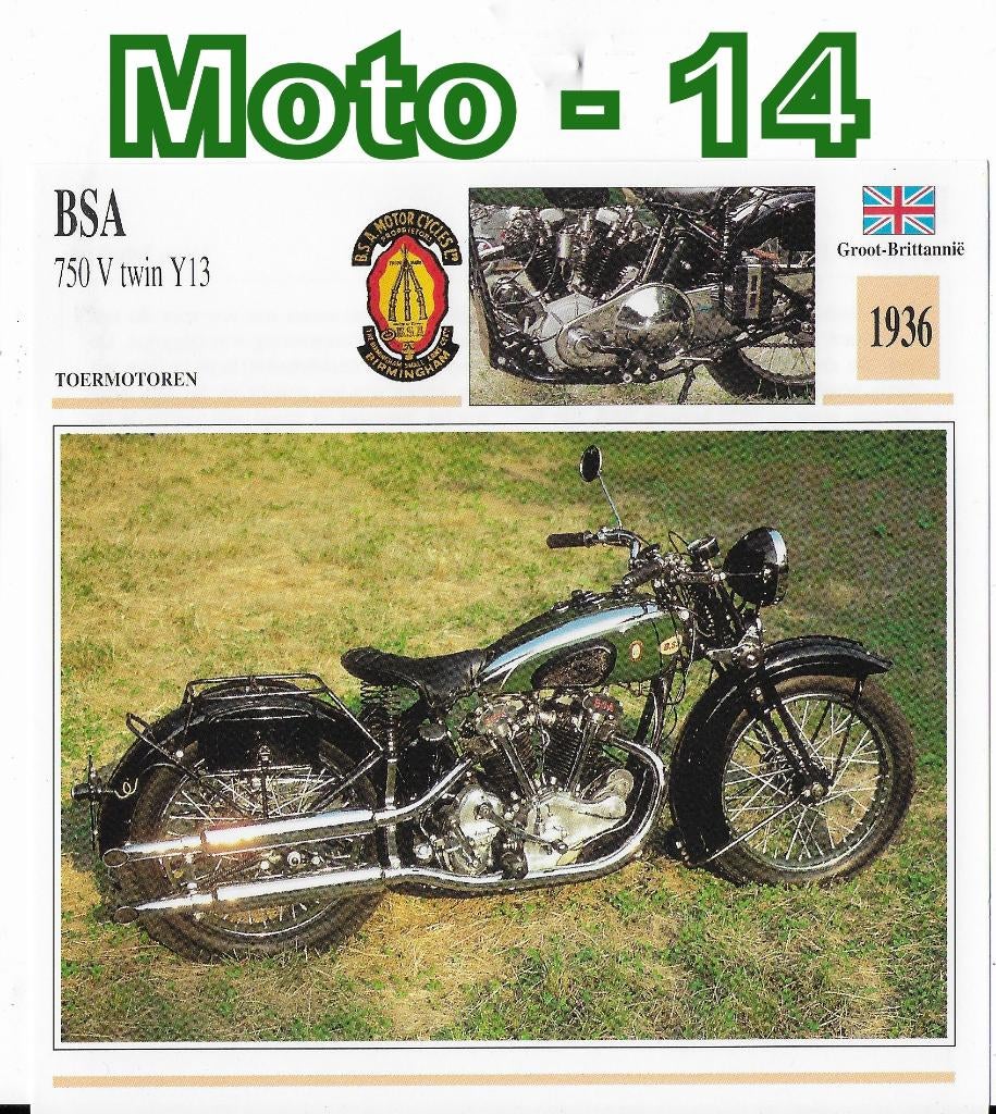moto-12 Motorkaart BSA 750  twin Y13, Ophalen of Verzenden, Zo goed als nieuw, Motoren
