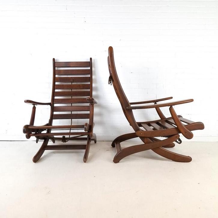 2x vintage fauteuil, Huis en Inrichting, Fauteuils, Gebruikt, Hout, 75 tot 100 cm, Ophalen
