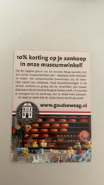 Voucher museumwinkel Gouda, Tickets en Kaartjes, Kortingen en Cadeaubonnen, Eén persoon, Kortingsbon