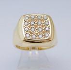 Zware 14 karaat Gouden Herenring Ring 16 Diamanten M18.25, Verzenden, Heer, Nieuw, Met edelsteen