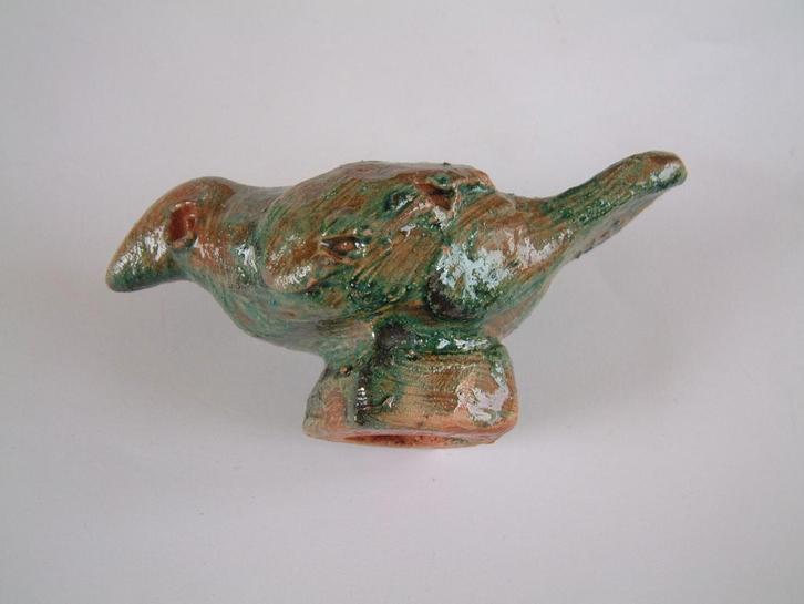 groen kandelaar keramiek vogeltje, Huis en Inrichting, Woonaccessoires | Kandelaars en Kaarsen, Minder dan 25 cm, Overige materialen