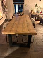 Stoere Industriele eettafel 240x99 hout met staal, Huis en Inrichting, Tafels | Eettafels, Ophalen, 200 cm of meer, 50 tot 100 cm