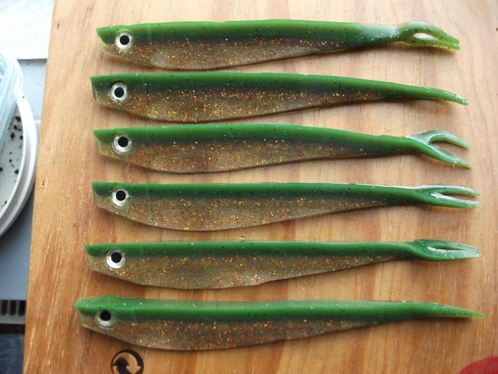 6 stuks Konger Vertical Minnow /roofvis shads /kunstaas shad, Watersport en Boten, Hengelsport | Roofvissen, Nieuw, Overige typen