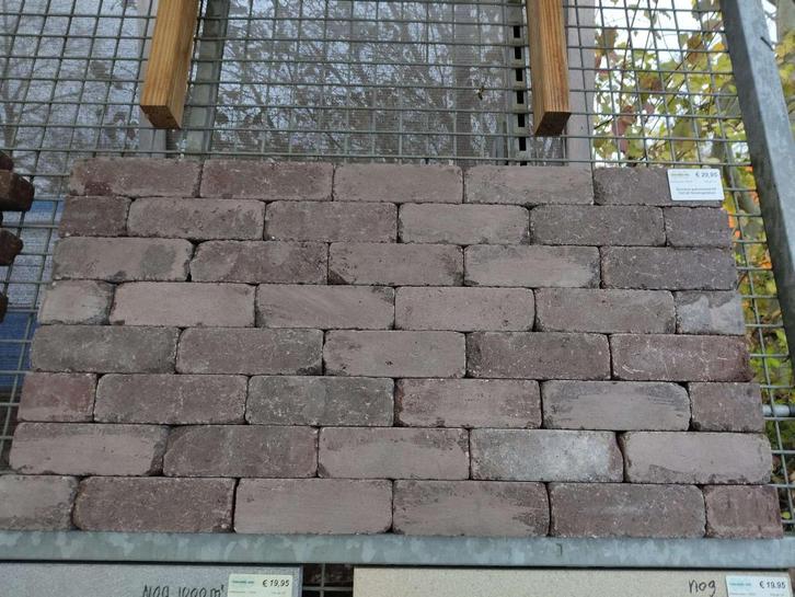 Restpartij getrommelde dikformaat klinkers Groningerbruin, Tuin en Terras, Tegels en Klinkers, Nieuw, Klinkers, Beton, 10 m² of meer