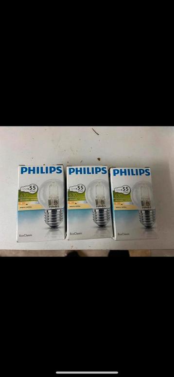 3x Philips EcoClassic 55W E27 dimbaar beschikbaar voor biedingen