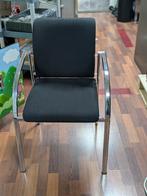 Luxe vergader stoelen . Chroom met zwarte bekleding robuust, Huis en Inrichting, Stoelen, Ophalen, Zo goed als nieuw, Zwart, Eén