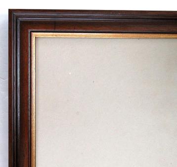 Houten schilderijlijst met ontspiegeld glas 70 x 56 (cm). beschikbaar voor biedingen