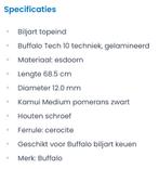 Buffalo Tech 10 biljart topeind 12 mm, Keu of Ballen, Stoffelenbreda, Nieuw, Ophalen of Verzenden